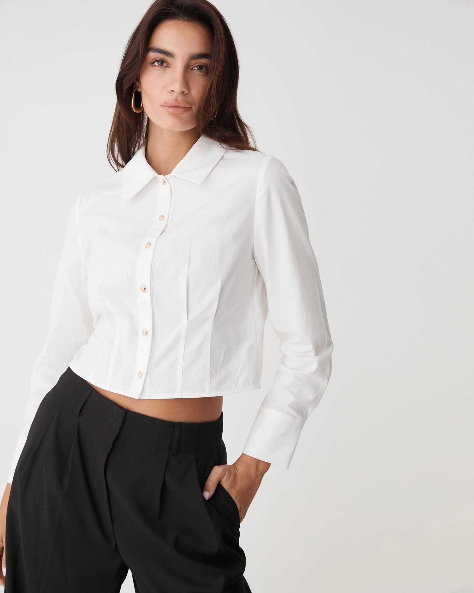 Forcast Clothing - Gabby Pleated Hem Shirt