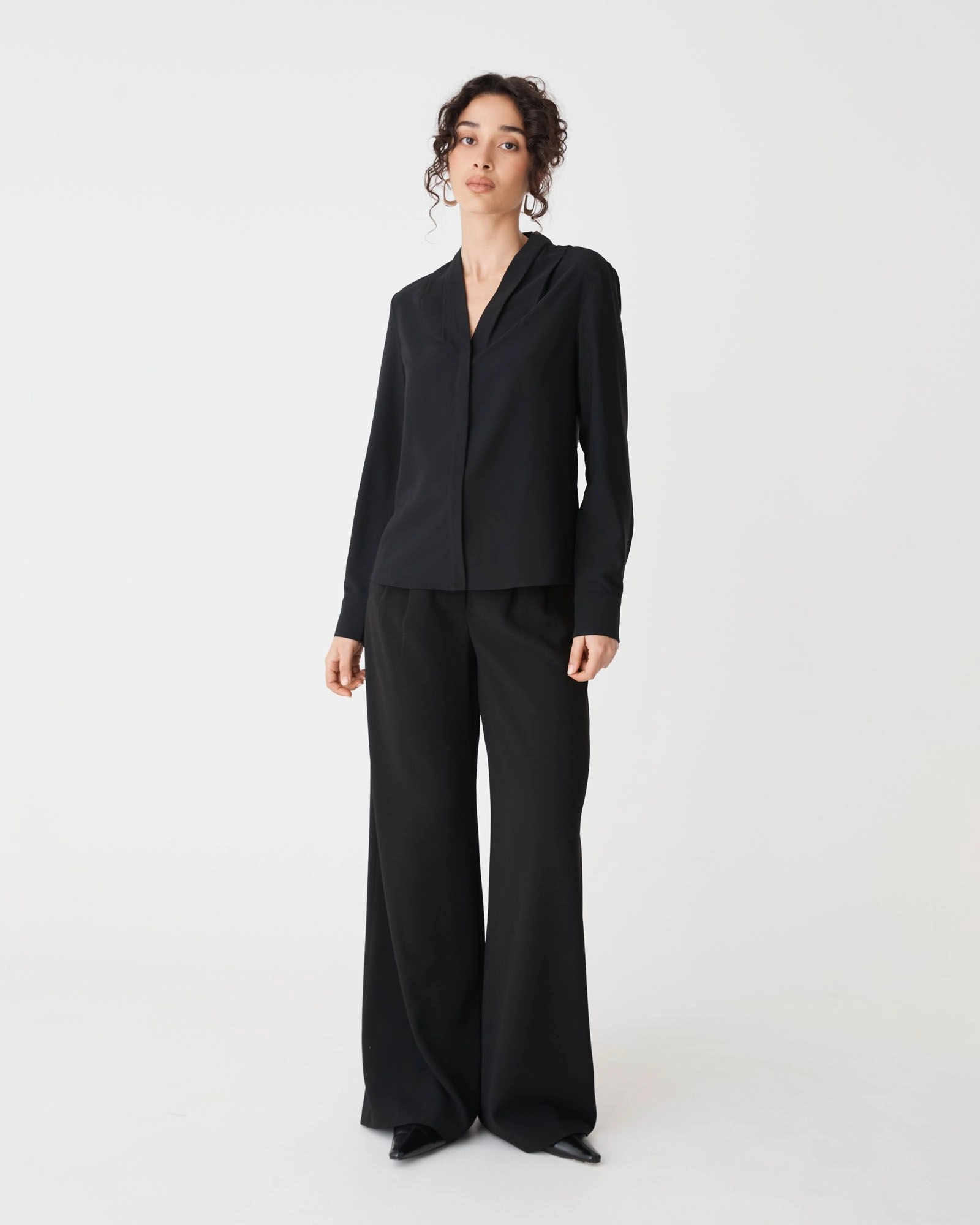Forcast Clothing - Claudia Pleat Neck Blouse