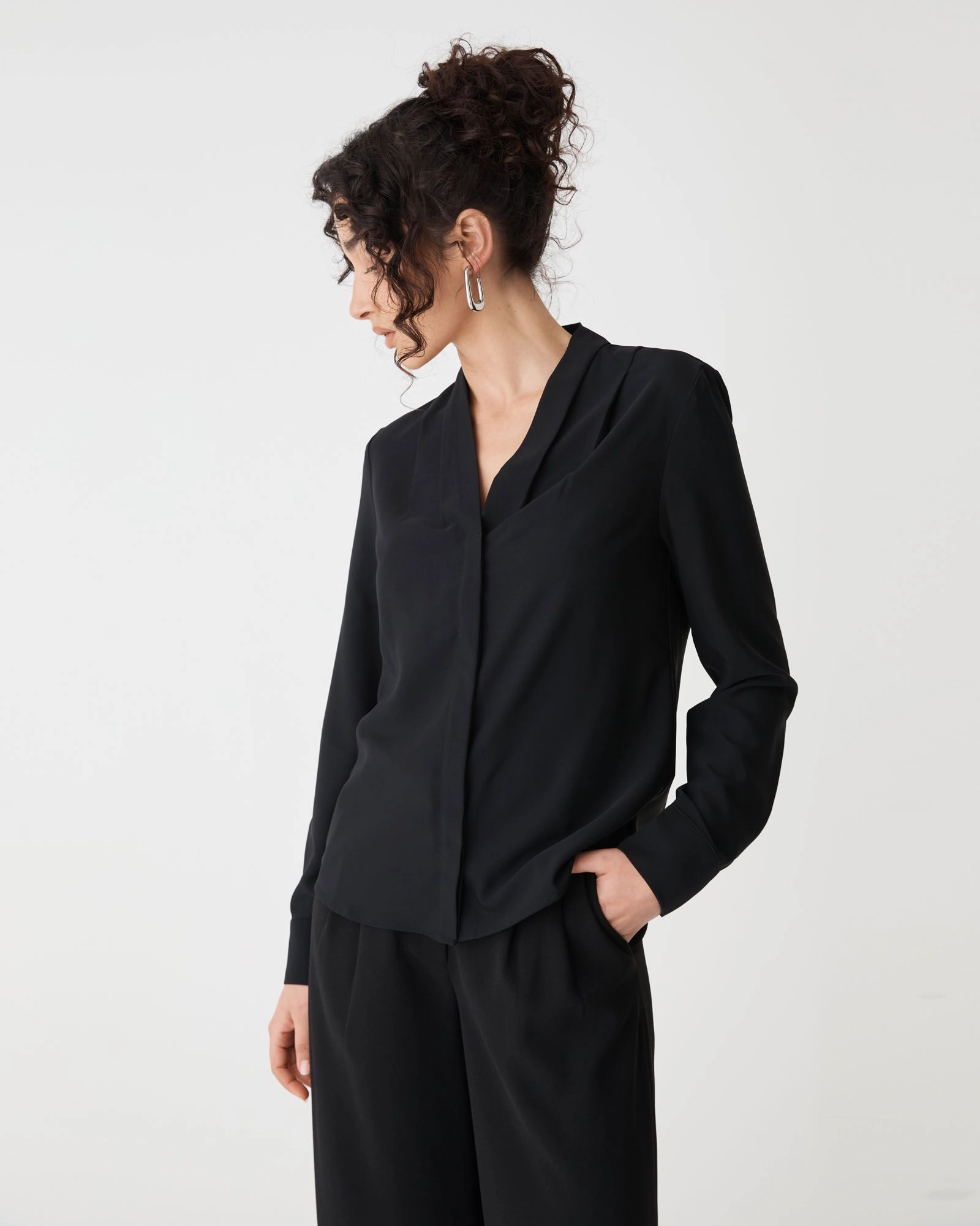 Forcast Clothing - Claudia Pleat Neck Blouse