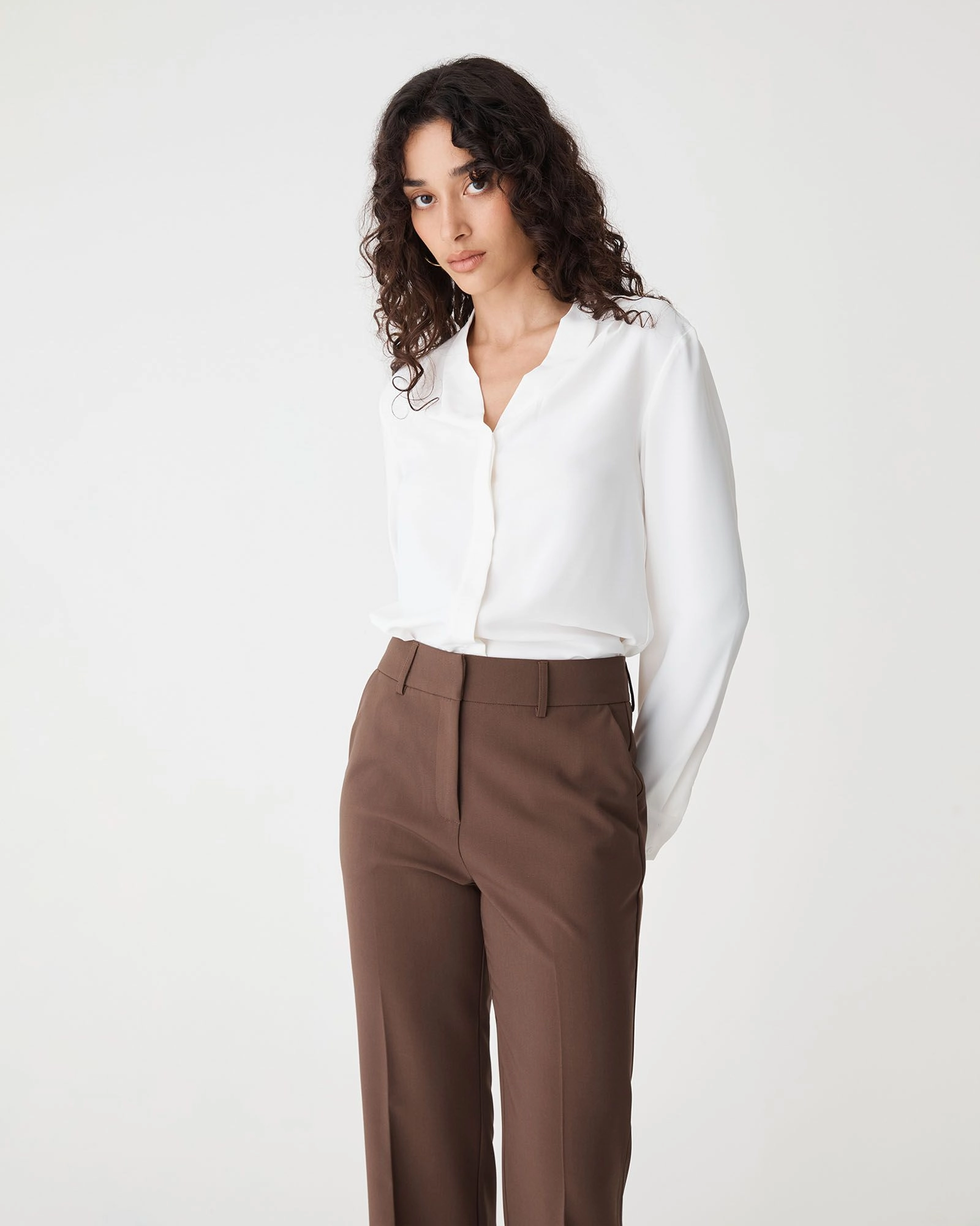 Forcast Clothing - Claudia Pleat Neck Blouse