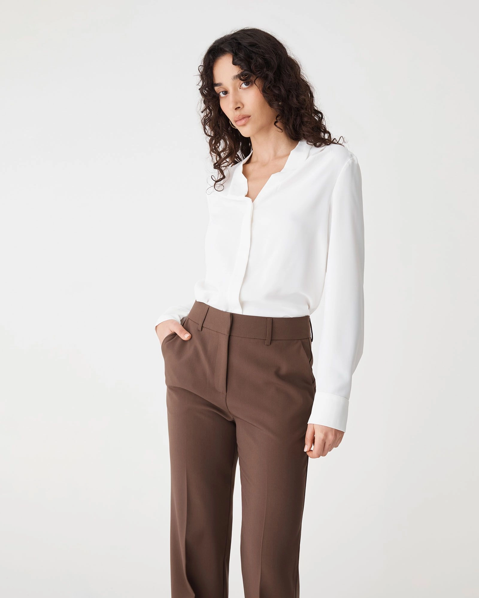 Forcast Clothing - Claudia Pleat Neck Blouse