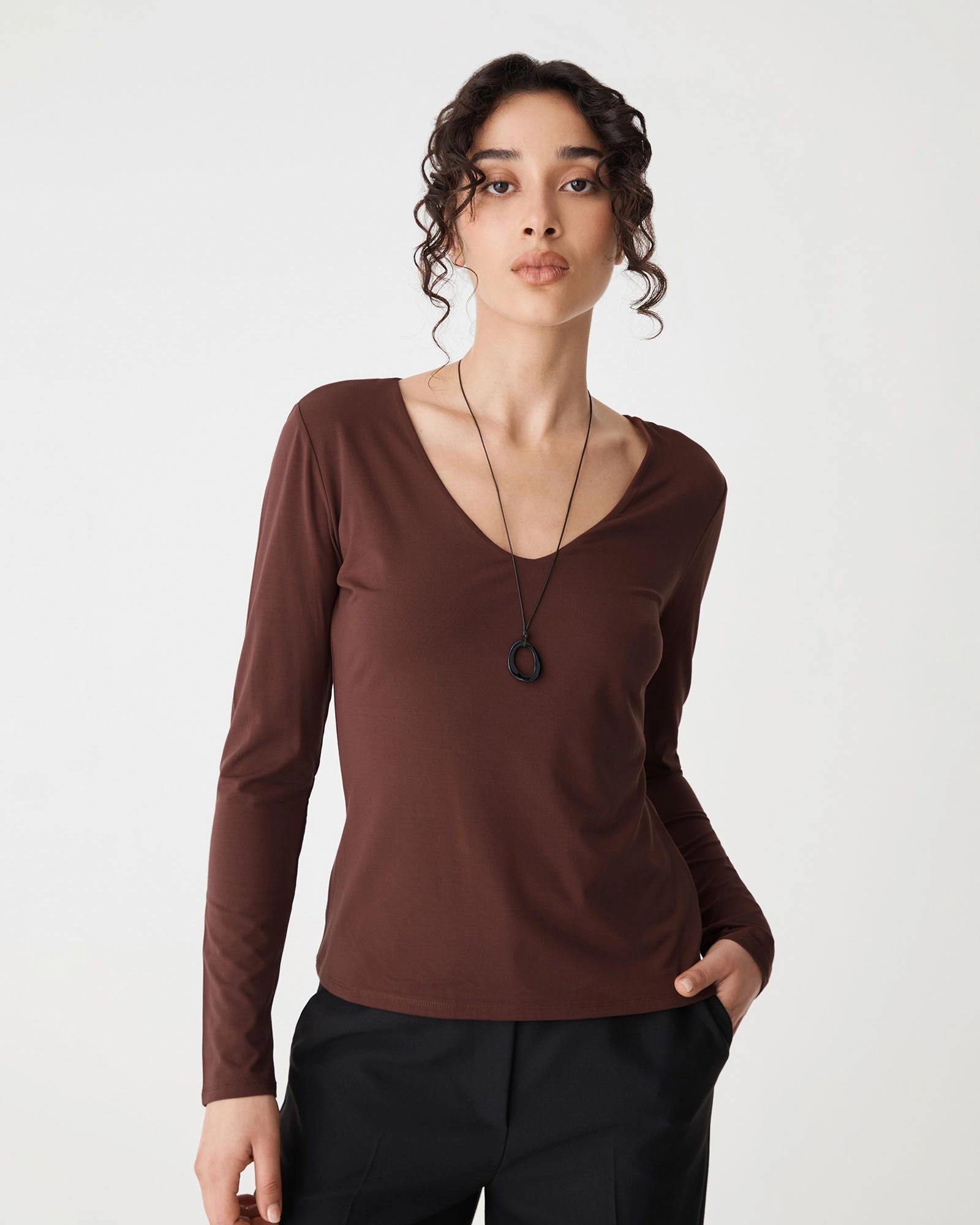 Forcast Clothing - Isla V-Neck Bamboo Top