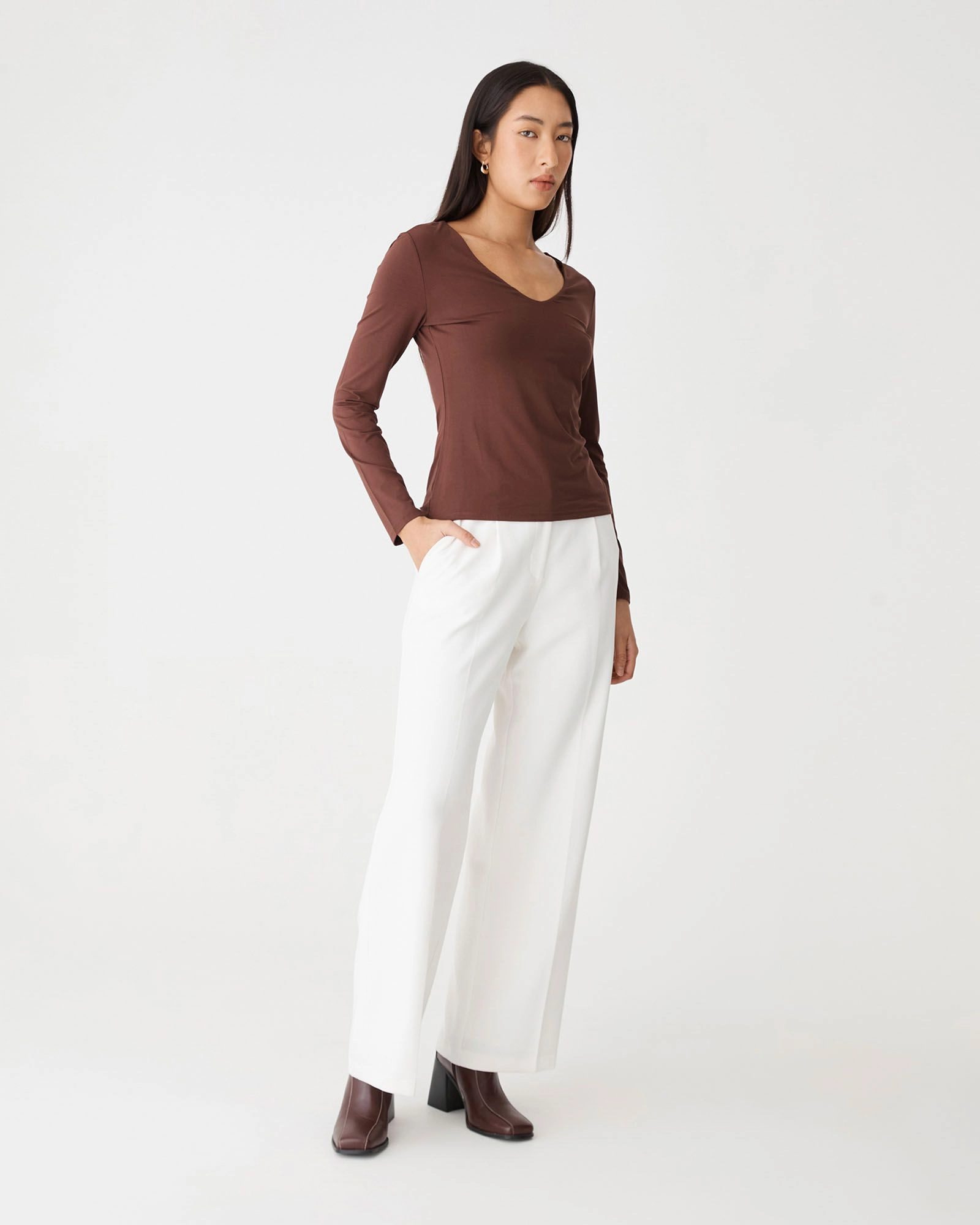 Forcast Clothing - Isla V-Neck Bamboo Top