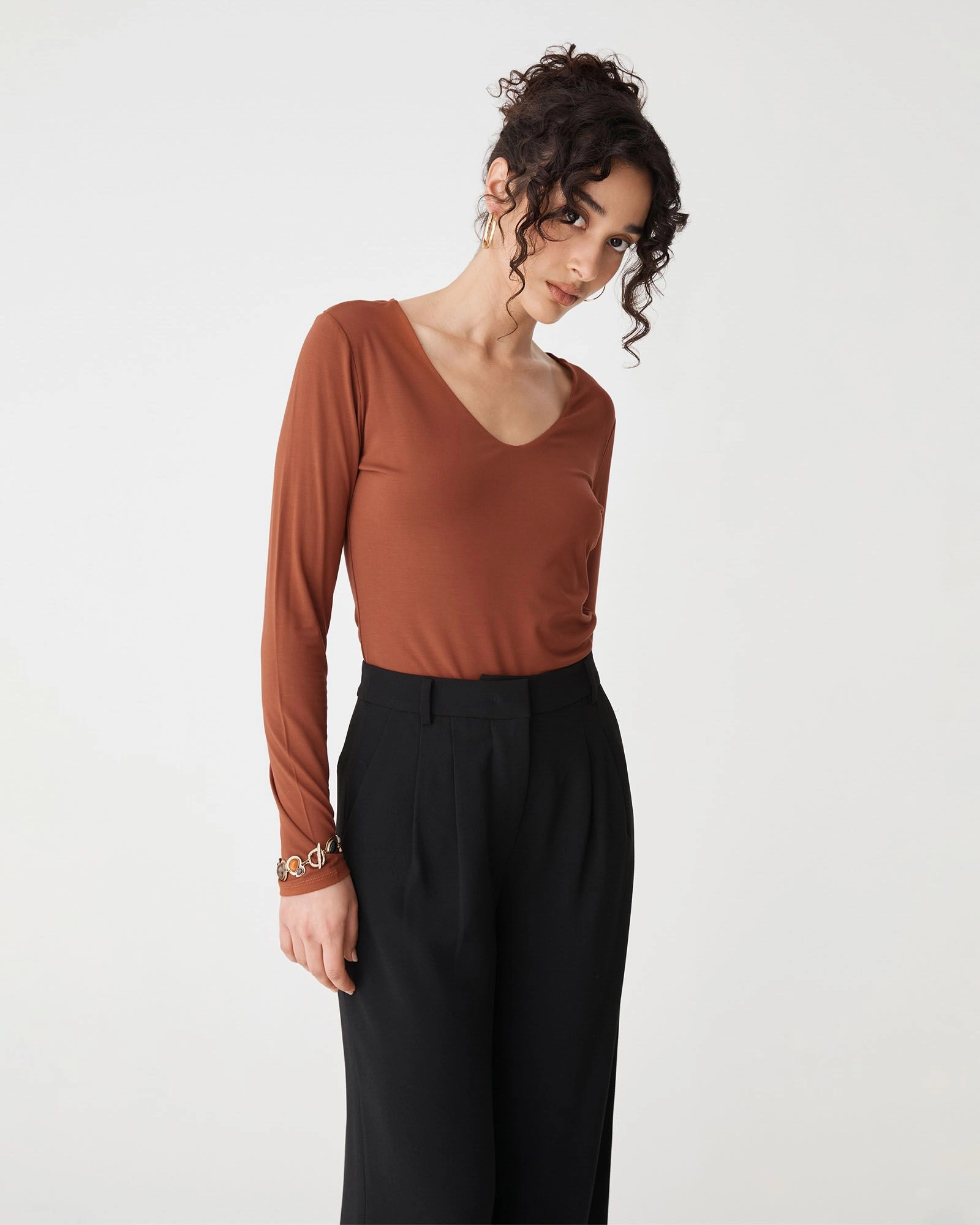 Forcast Clothing - Isla V-Neck Bamboo Top