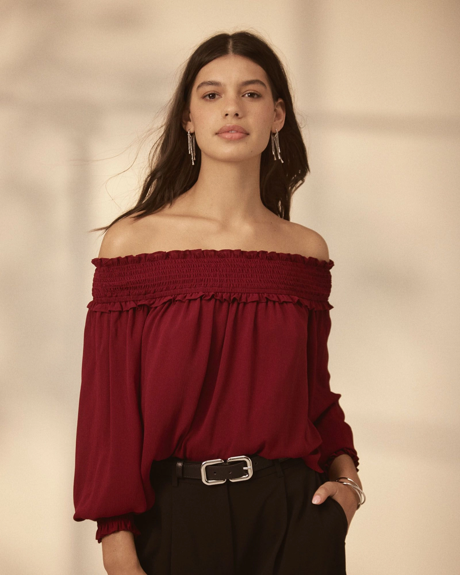Forcast Clothing - Lilly Off Shoulder Top