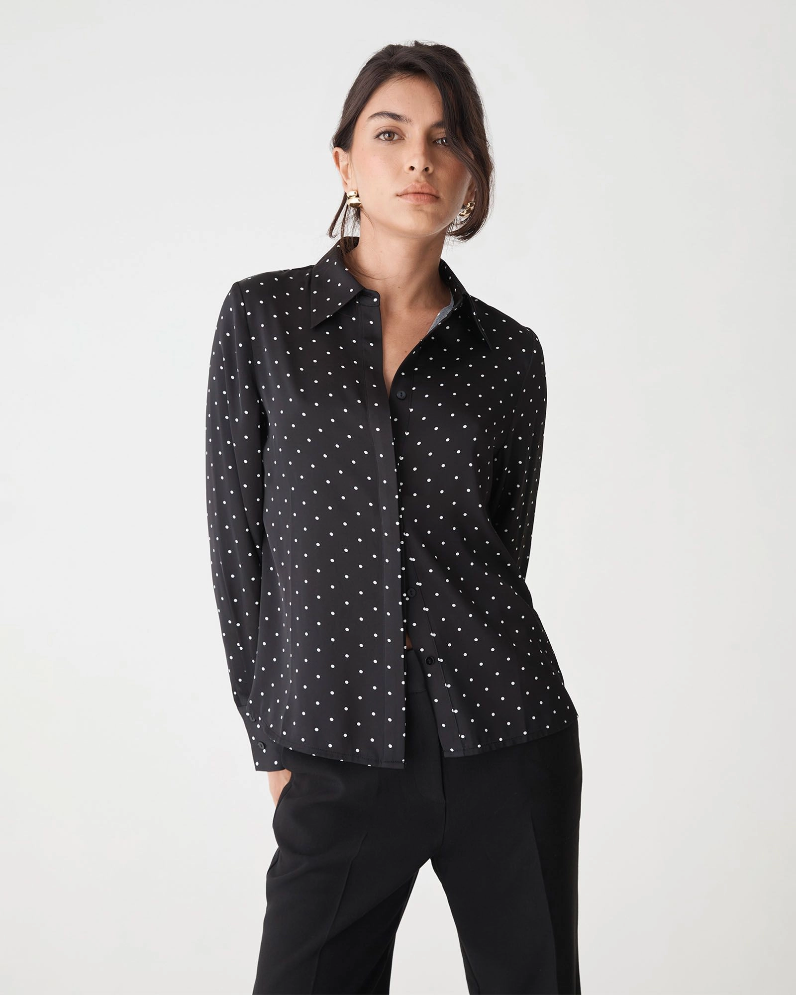 Forcast Clothing - Courtney Satin Spot Shirt