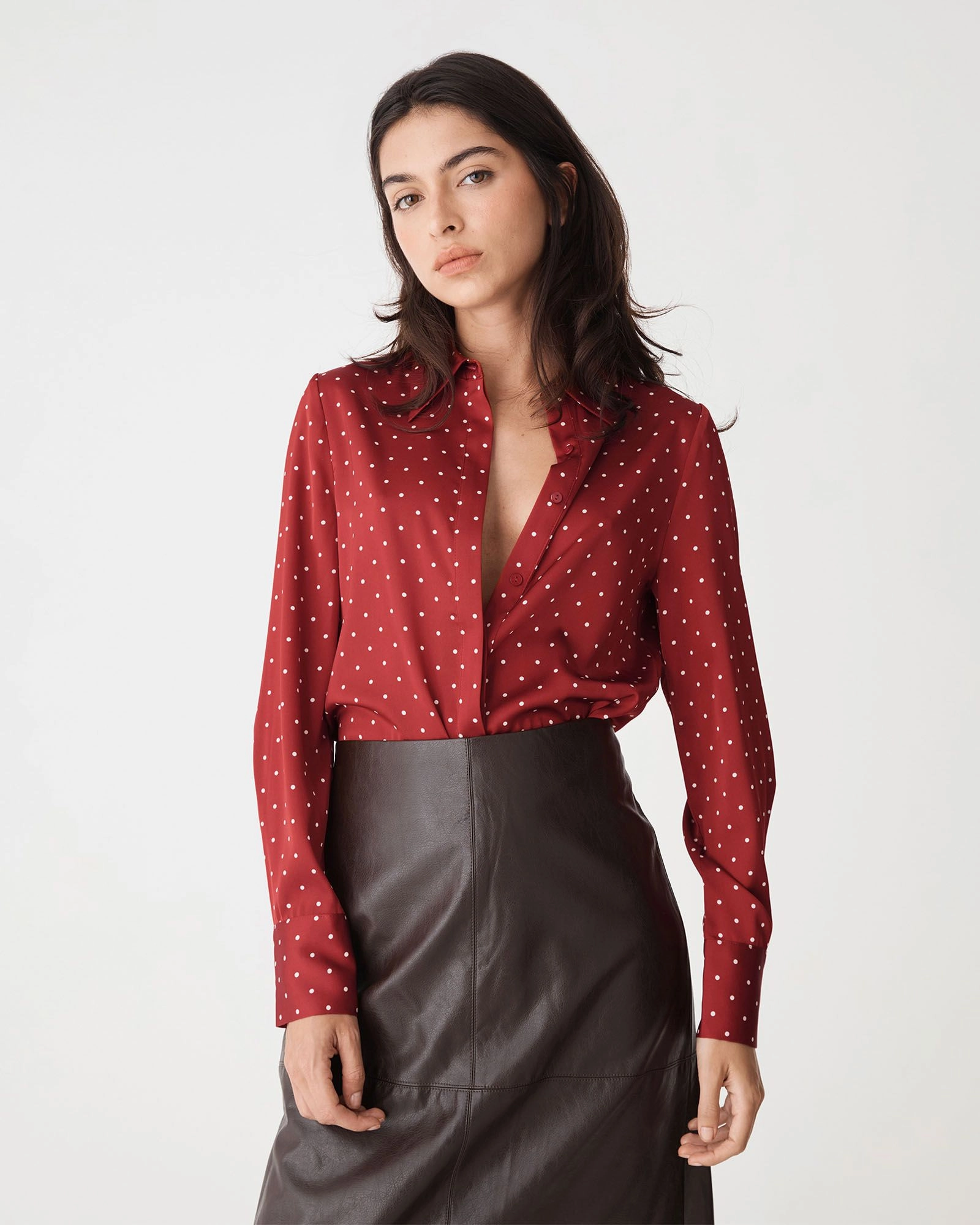 Forcast Clothing - Courtney Satin Spot Shirt