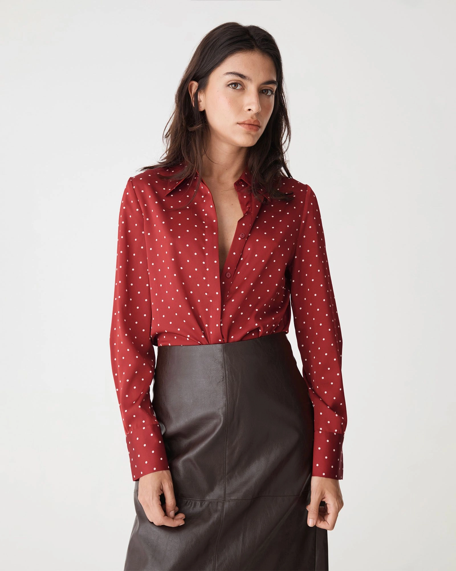 Forcast Clothing - Courtney Satin Spot Shirt