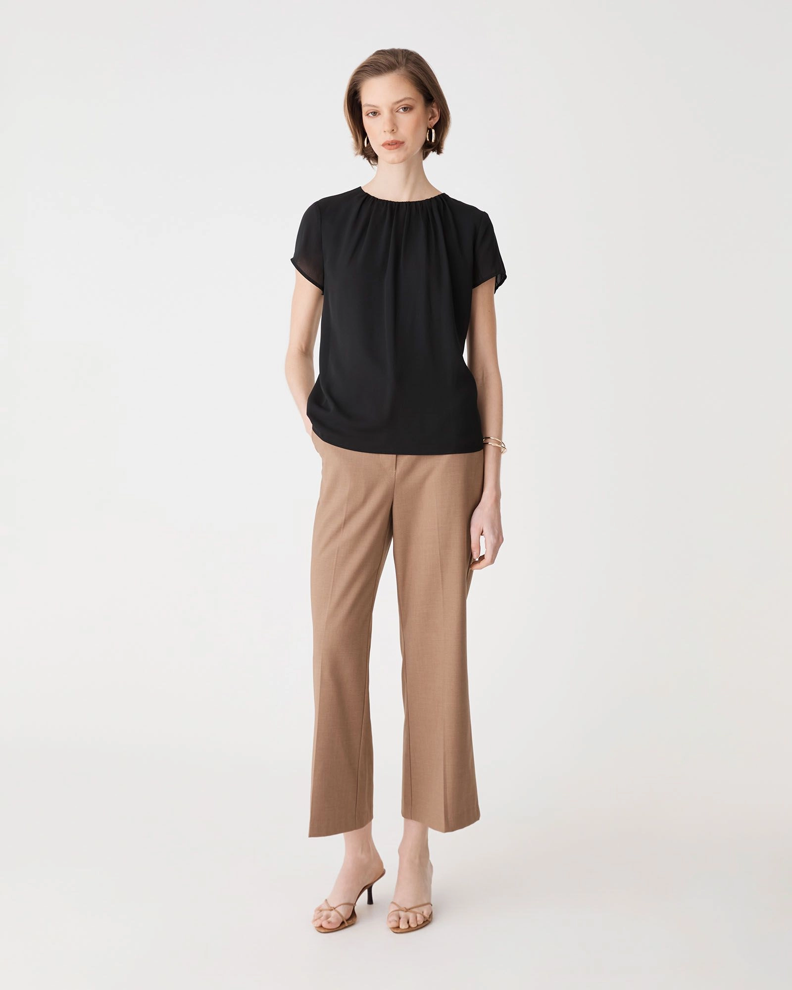 Forcast Clothing - Angela Gathered Neck Top