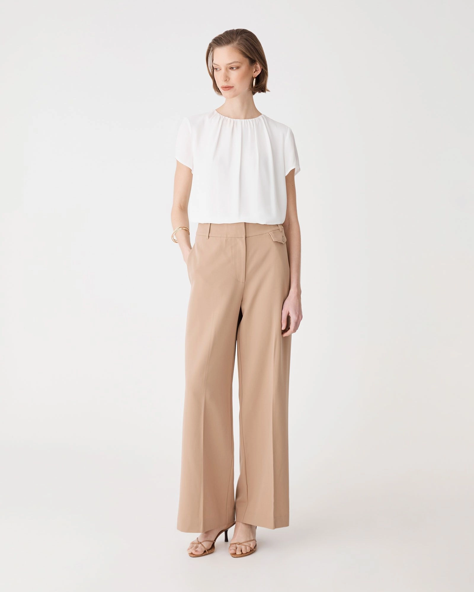 Forcast Clothing - Angela Gathered Neck Top