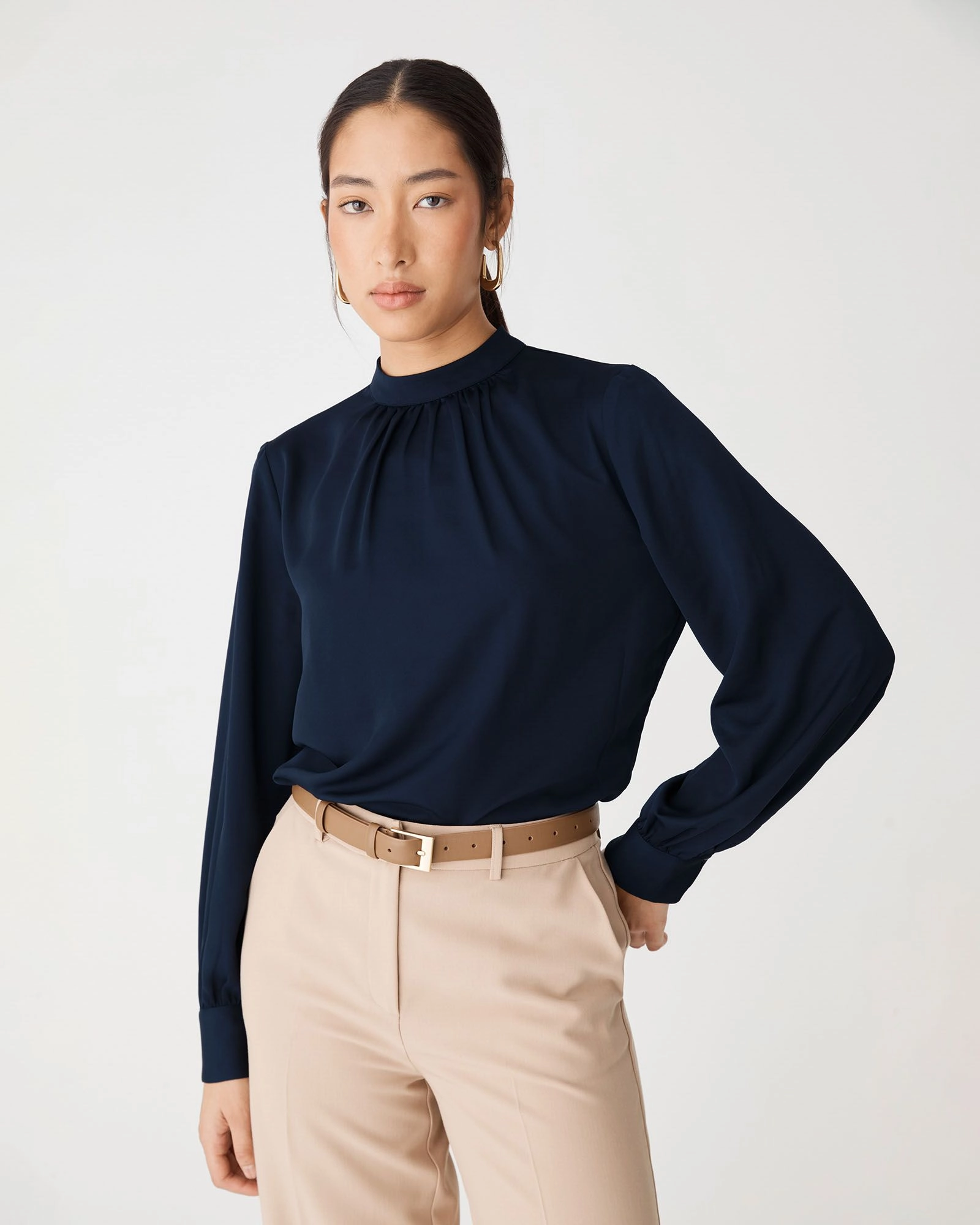 Forcast Clothing - Celene Gathered Neck Top