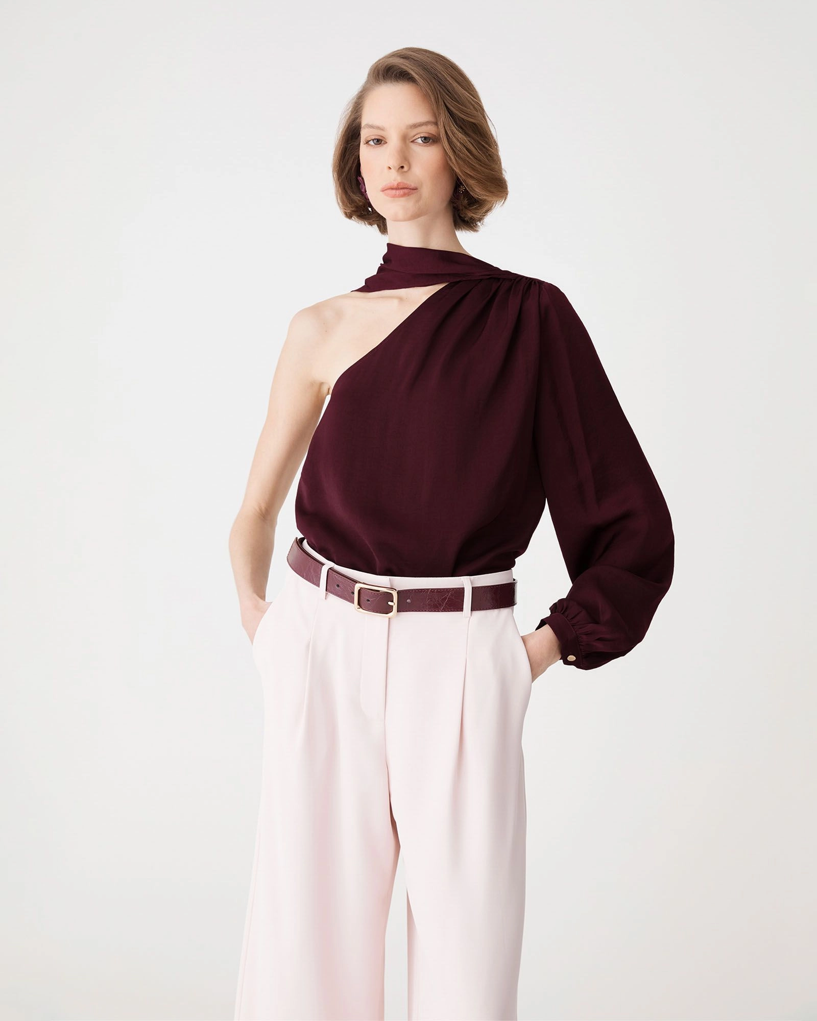 Forcast Clothing - Opal One Shoulder Scarf Top