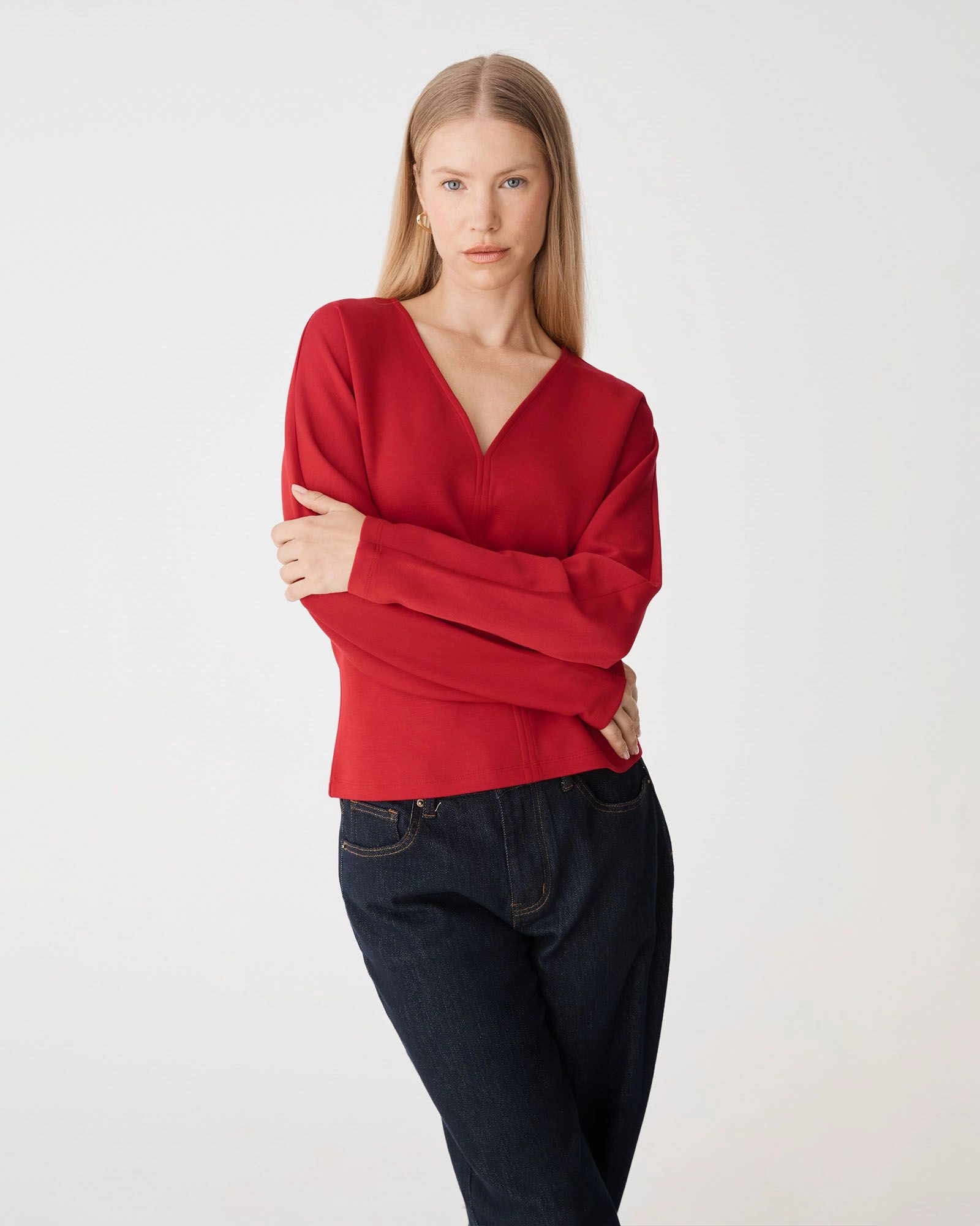 Forcast Clothing - Tate V-Neck Dolman Sleeve Top