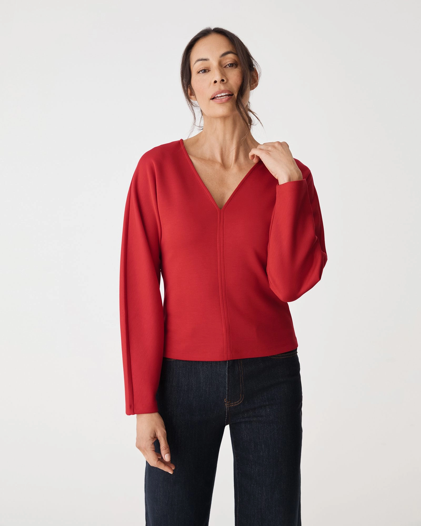 Forcast Clothing - Tate V-Neck Dolman Sleeve Top