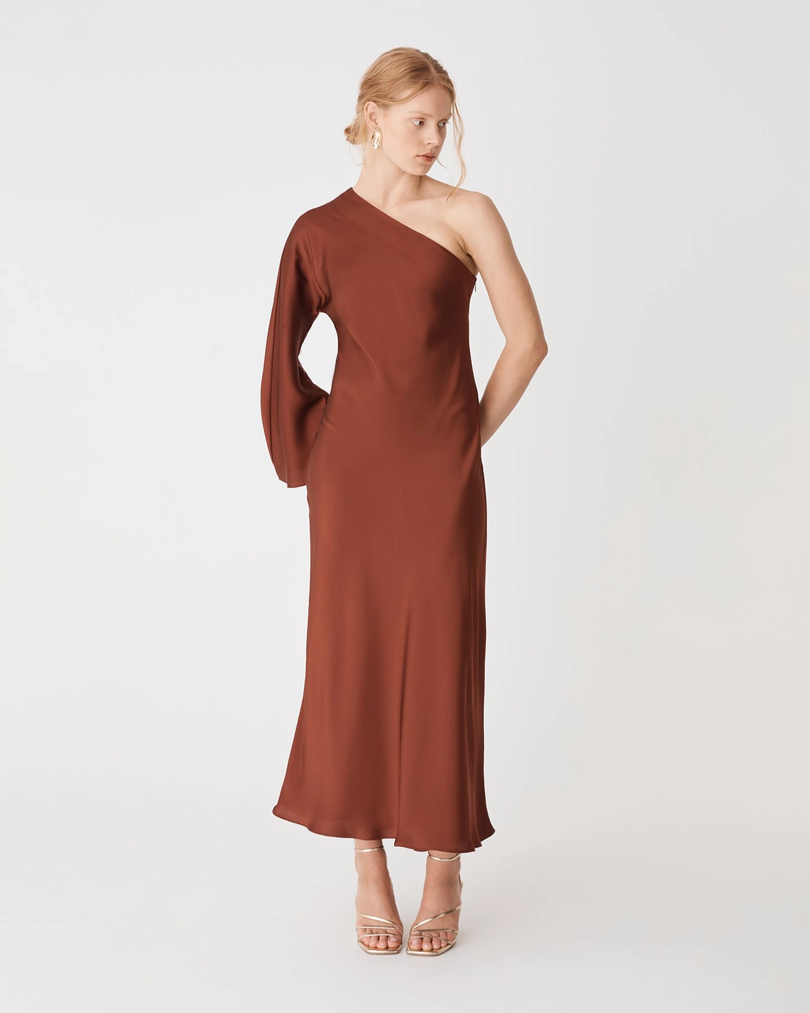 Forcast Clothing - Cleo One Shoulder Satin Dress