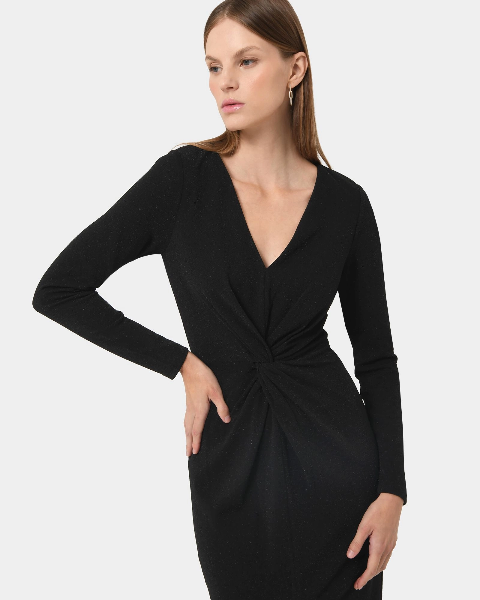 Forcast Clothing - Giada Twist Knit Glitter Dress