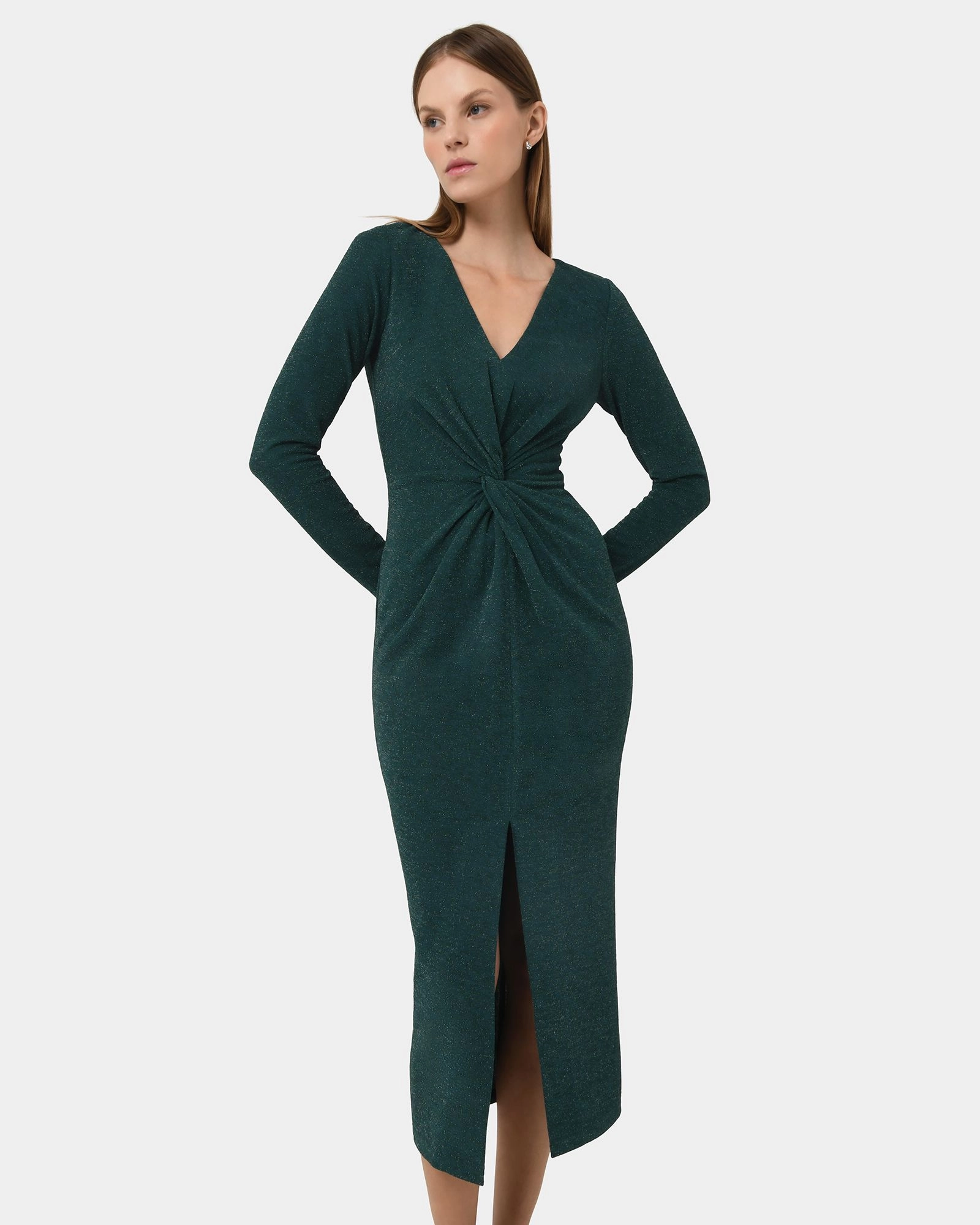 Forcast Clothing - Giada Twist Knit Glitter Dress