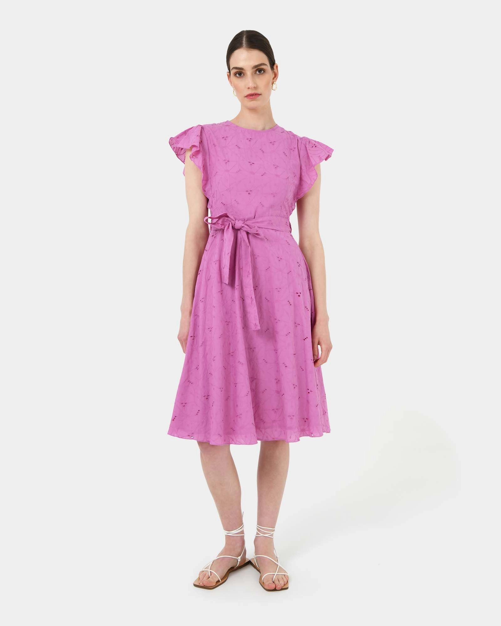 Forcast Clothing - Kavya Tie-Waist Cotton Dress