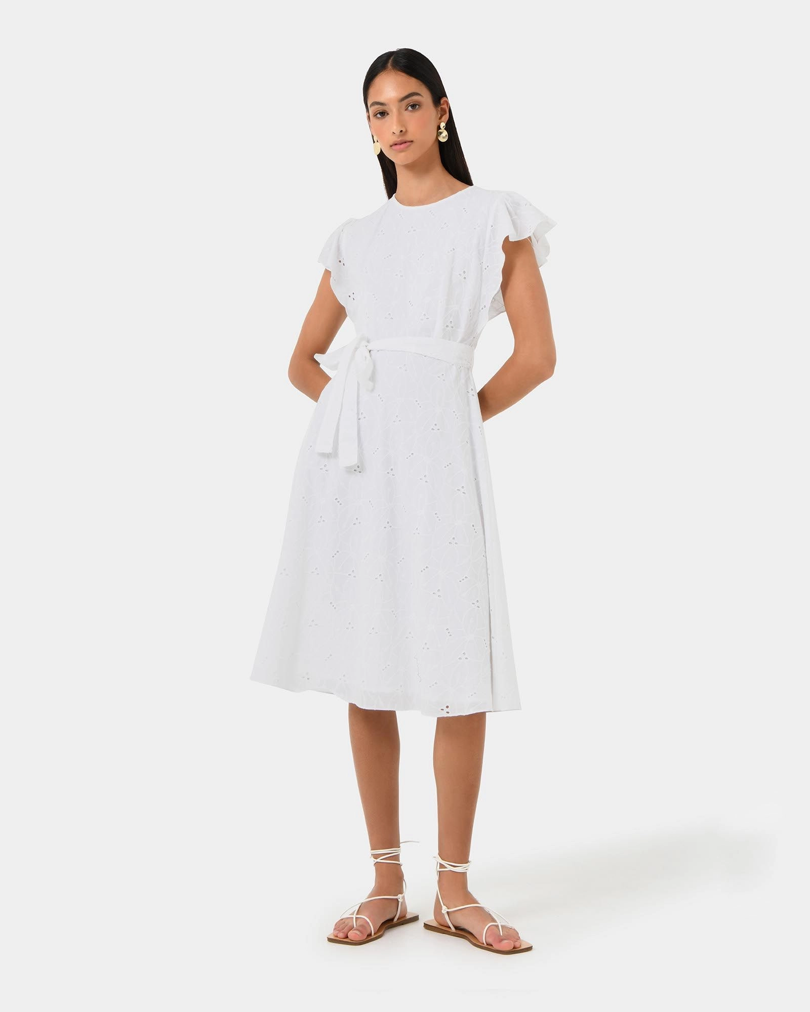 Forcast Clothing - Kavya Tie Waist Cotton Dress