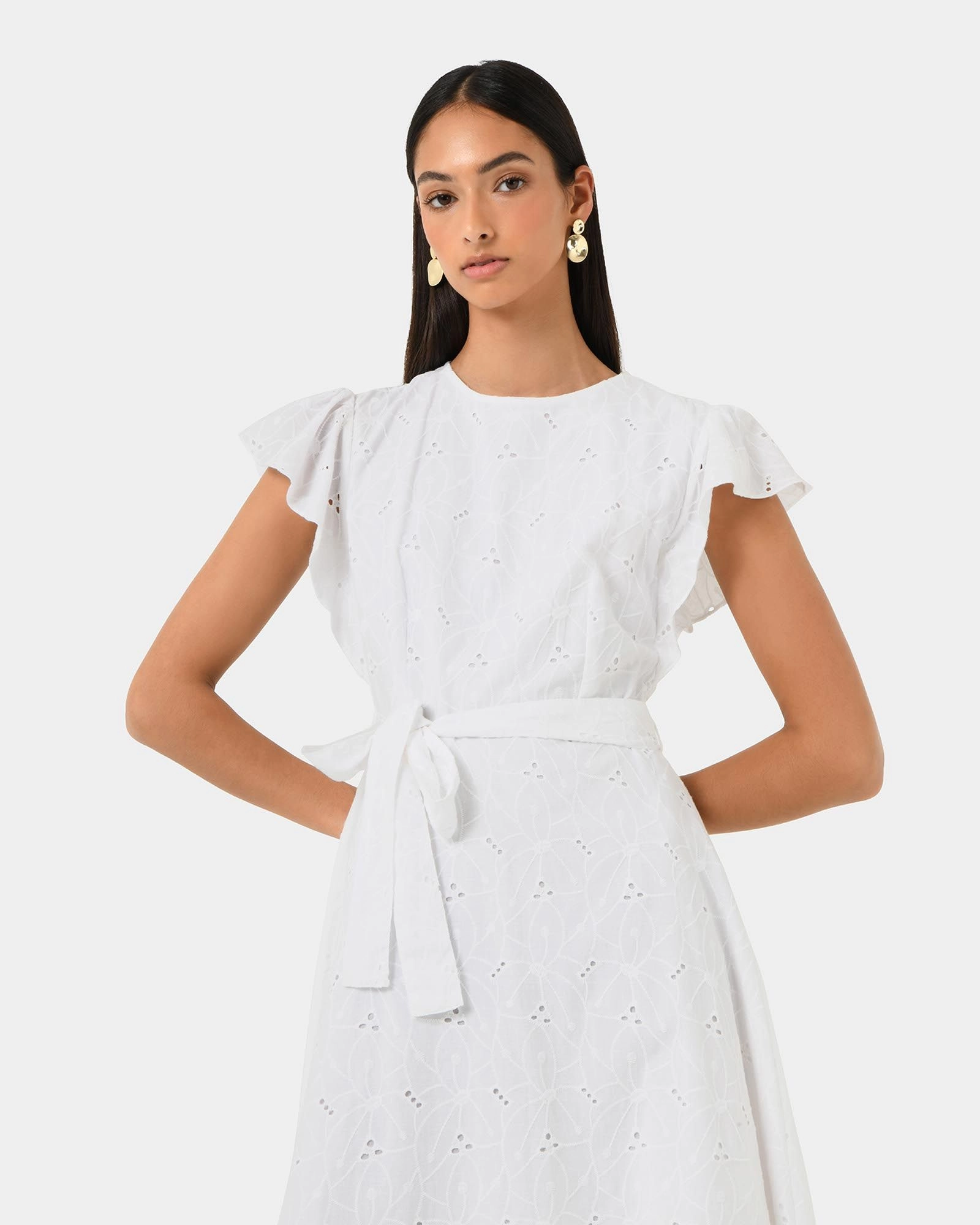 Forcast Clothing - Kavya Tie Waist Cotton Dress