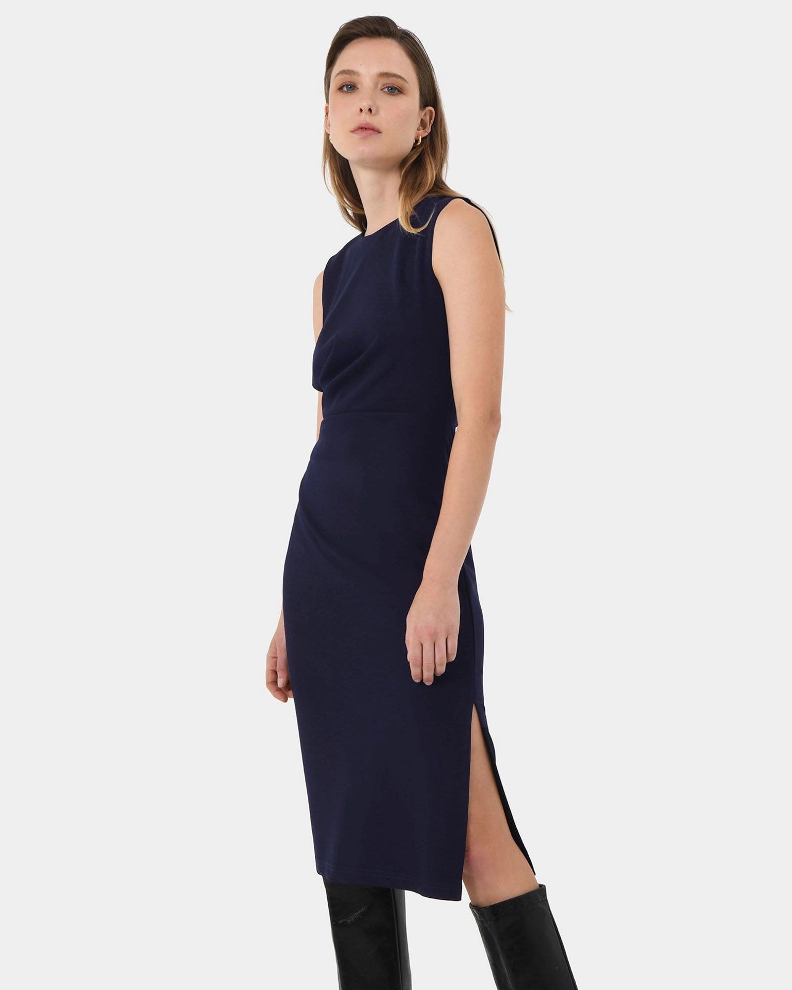 Forcast Clothing - Faith Side Pleated Midi Dress