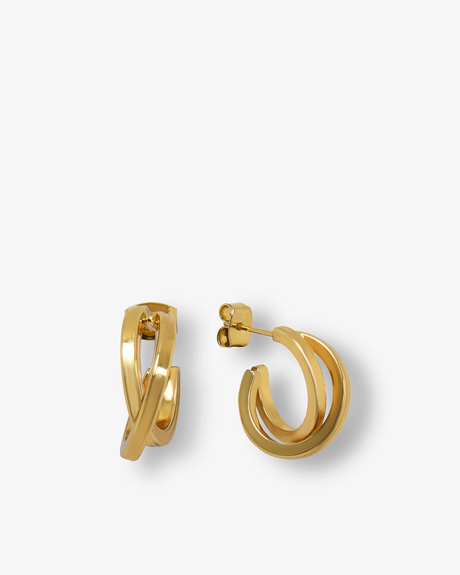 Forcast Accessories - Lyra Crossover Hoop Earrings