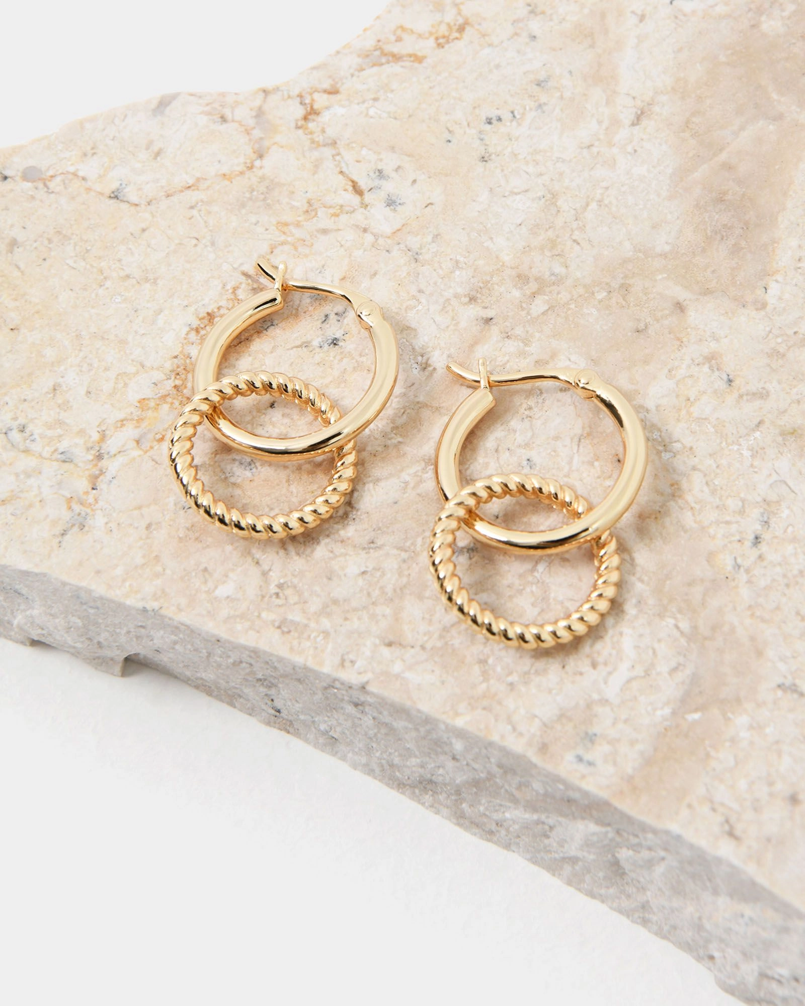 Forcast Accessories - Felicity 16k Gold Plated 2 Way Earrings