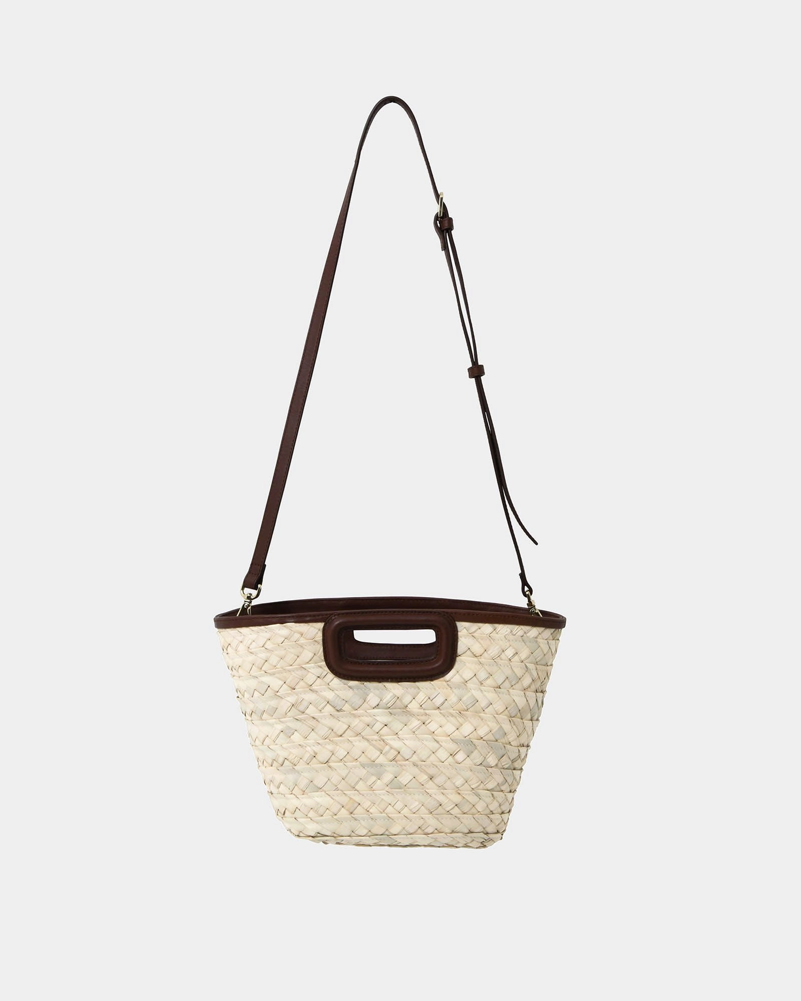 Forcast Clothing - Rome Leather Trim Palm Leaf Weave Bag S