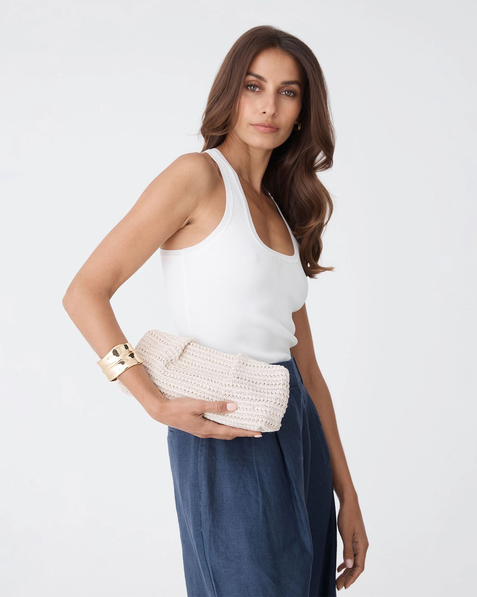 Forcast Clothing - Coral Raffia Clutch Bag