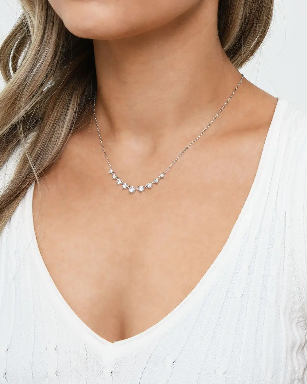 Forcast Accessories - Devyn Sterling Silver Plated Necklace 