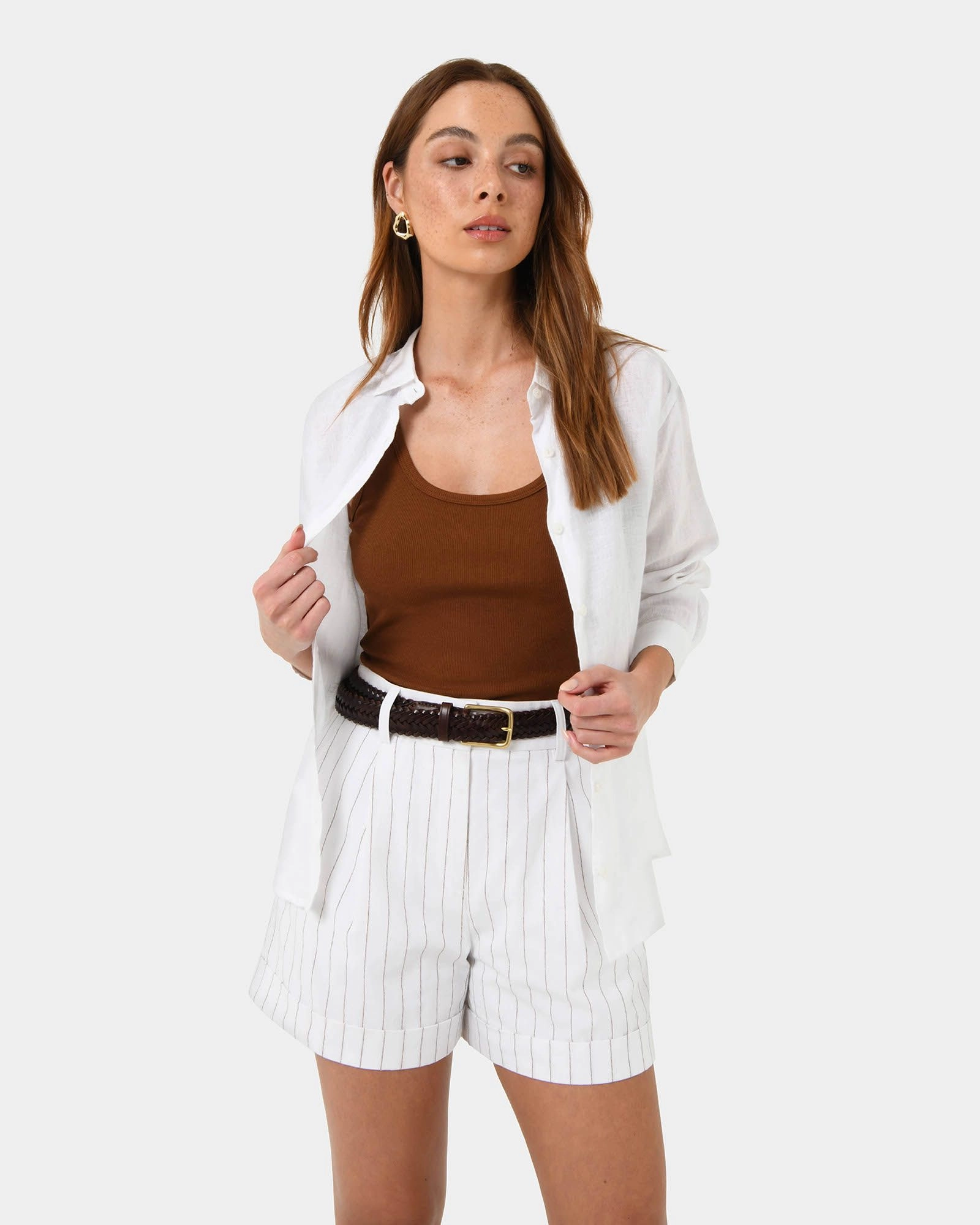 Forcast Accessories - Alexandra Woven Leather Belt 