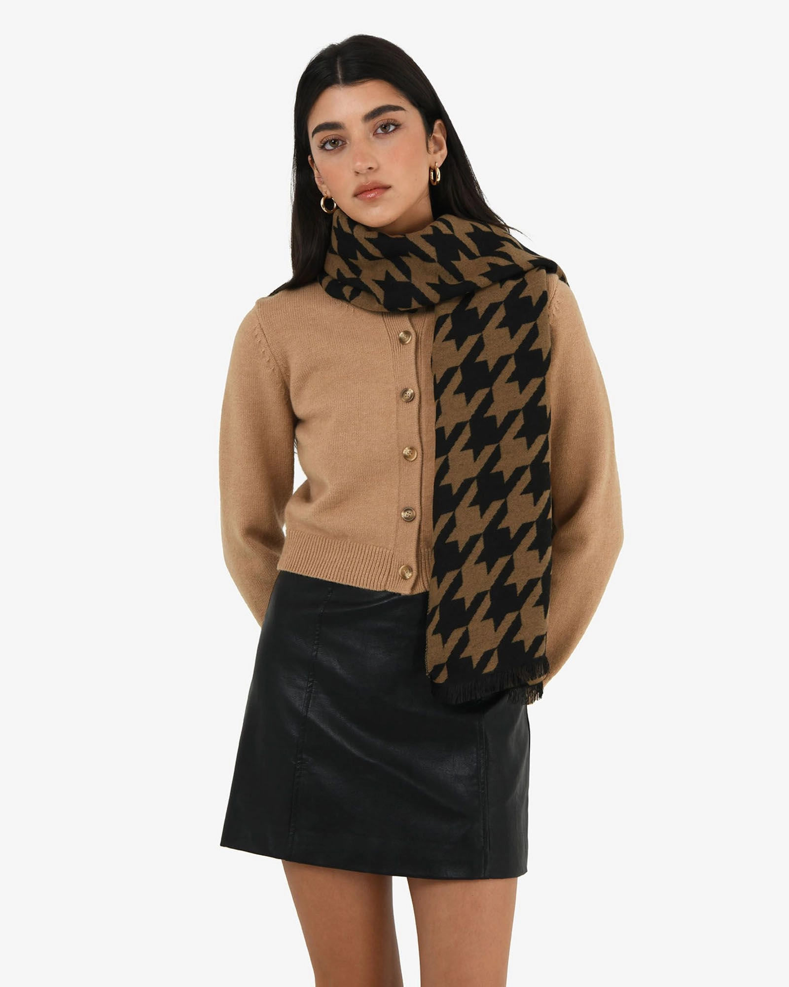 Forcast Accessories - Carina Houndstooth Scarf