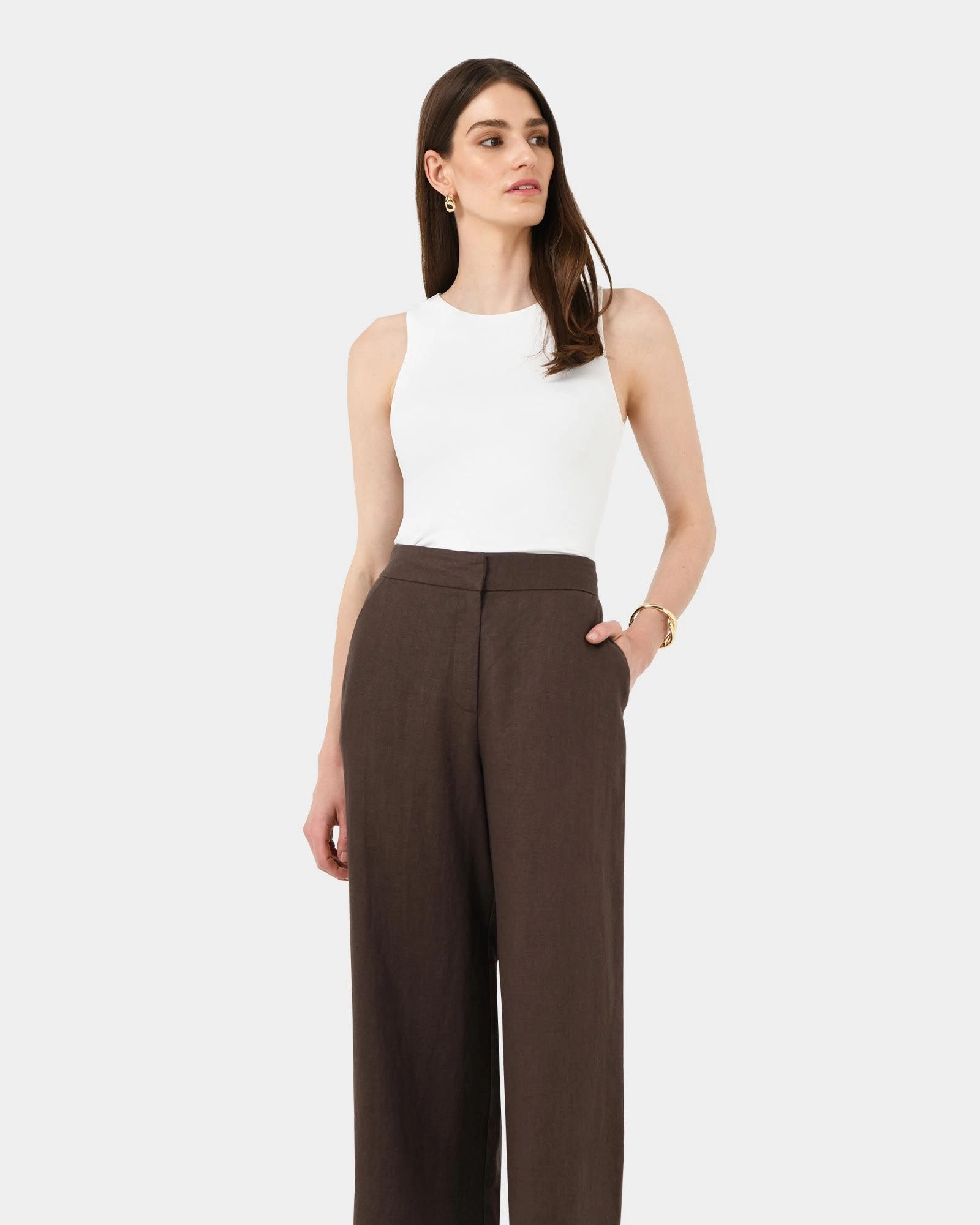 Forcast Clothing - Ami Wide Leg Linen Pants