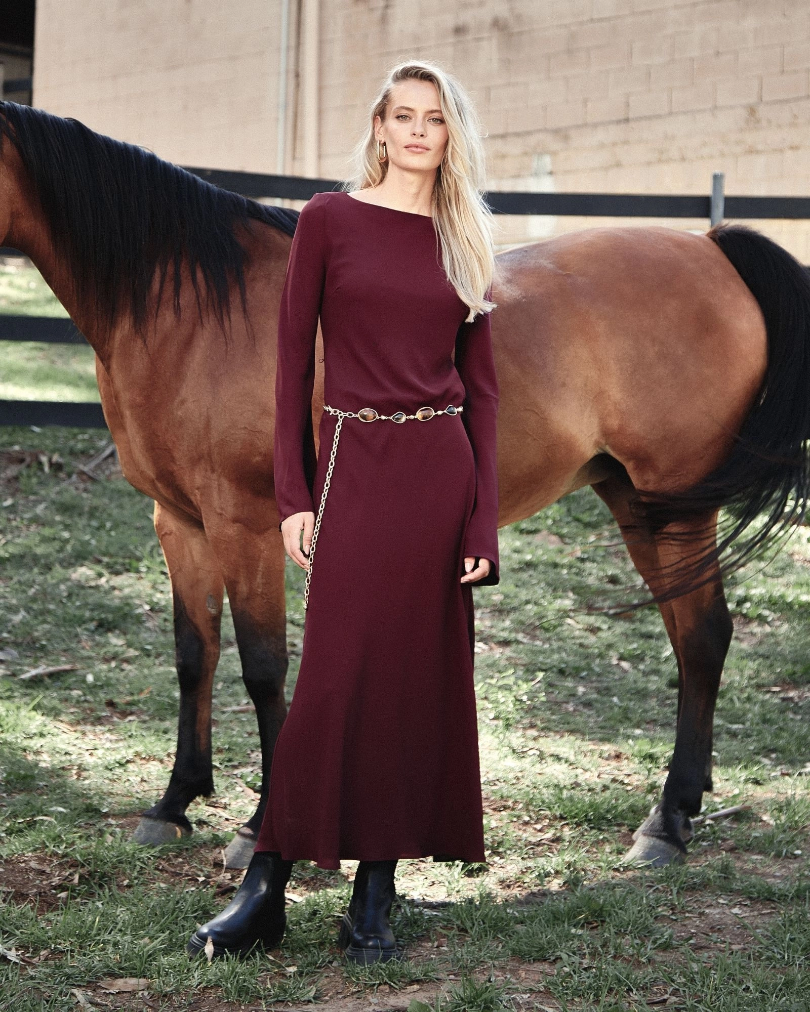 Forcast Clothing - Quinn Bias Tie Waist Dress