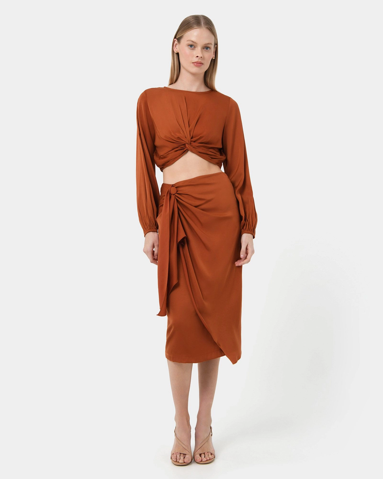 Forcast Clothing - Zyana Knotted Front Top