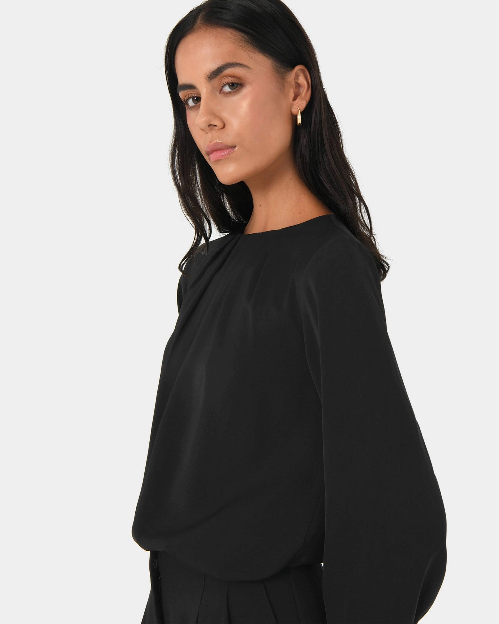 Forcast Clothing - Tiana Pleat Neck Top