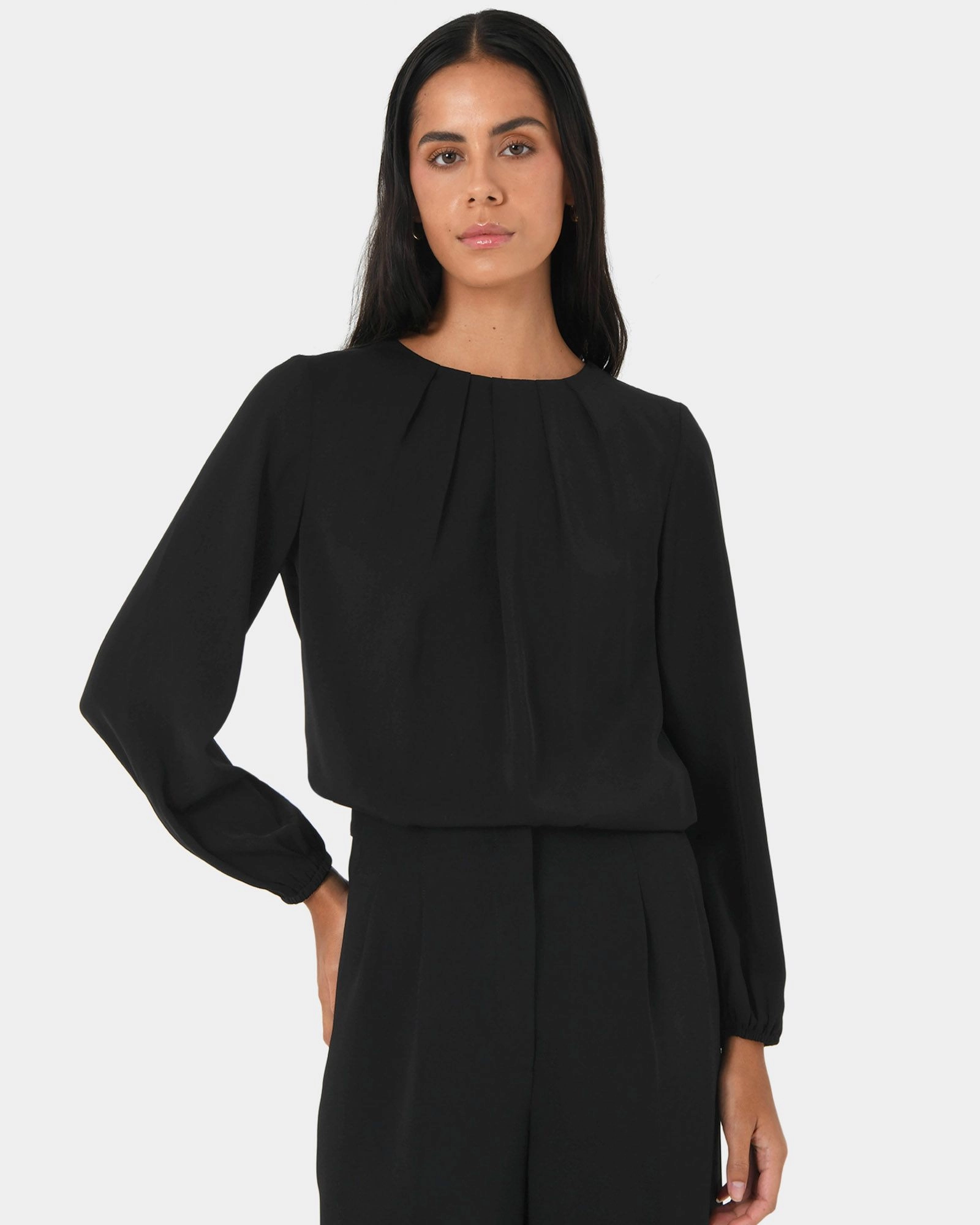Forcast Clothing - Tiana Pleat Neck Top