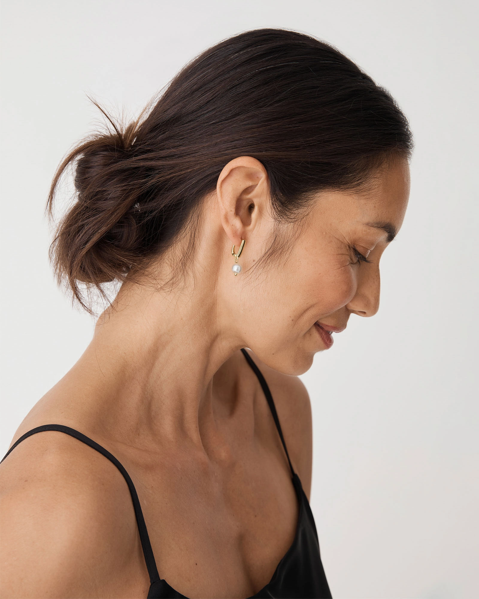 Mila Pearl Huggie Earrings