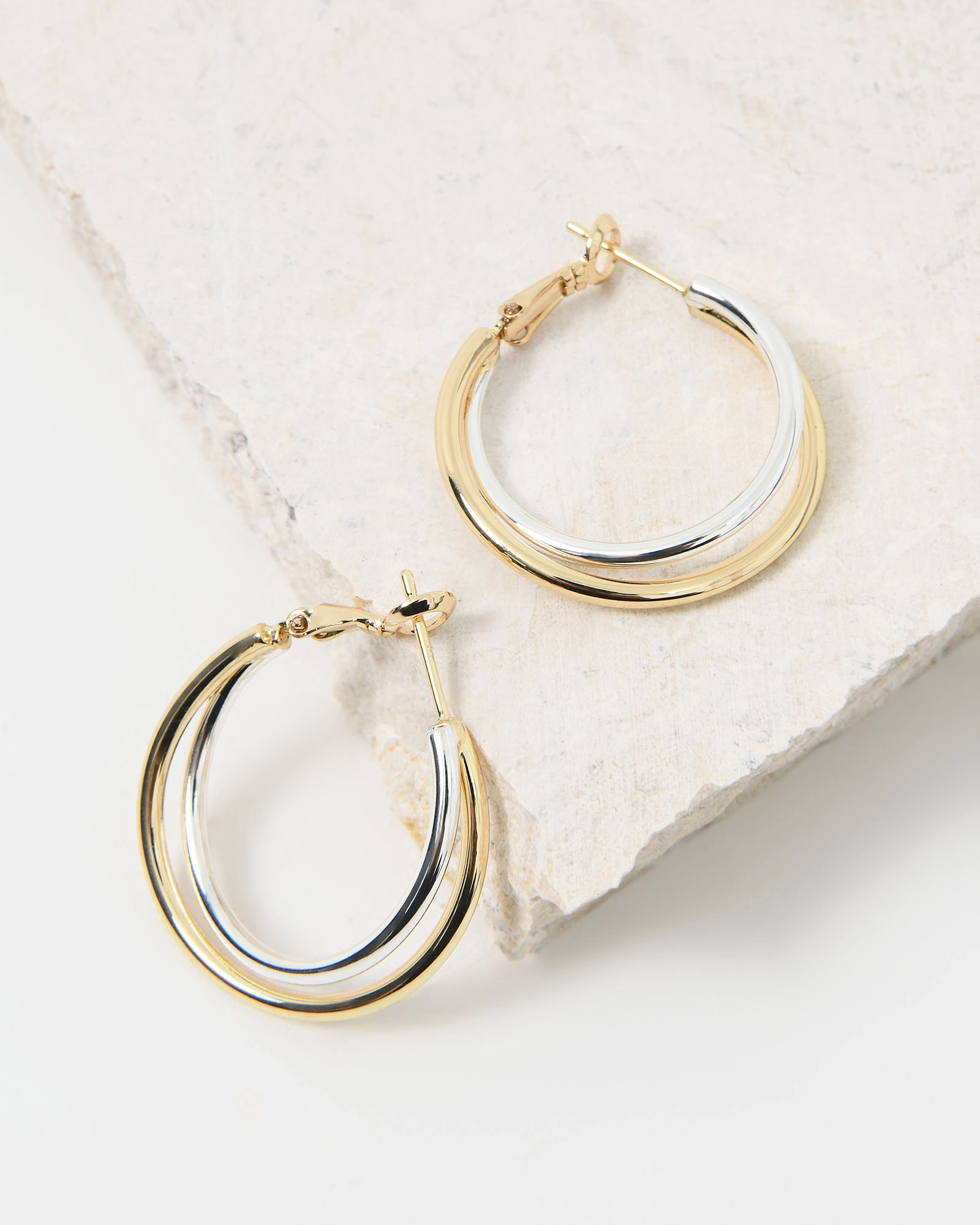 Kina Gold & Silver Earrings