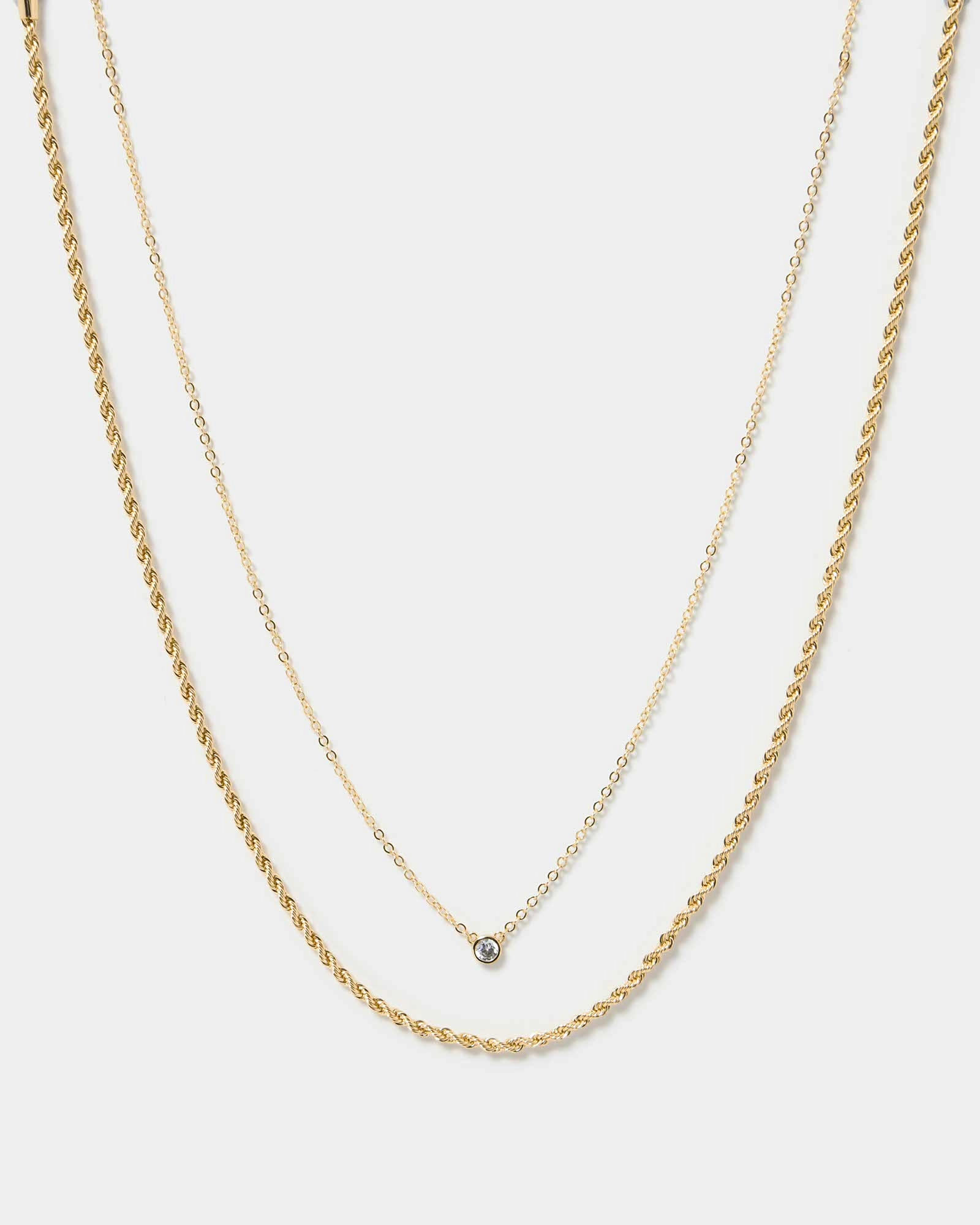 Kingsly Gold 2pc Necklace Set