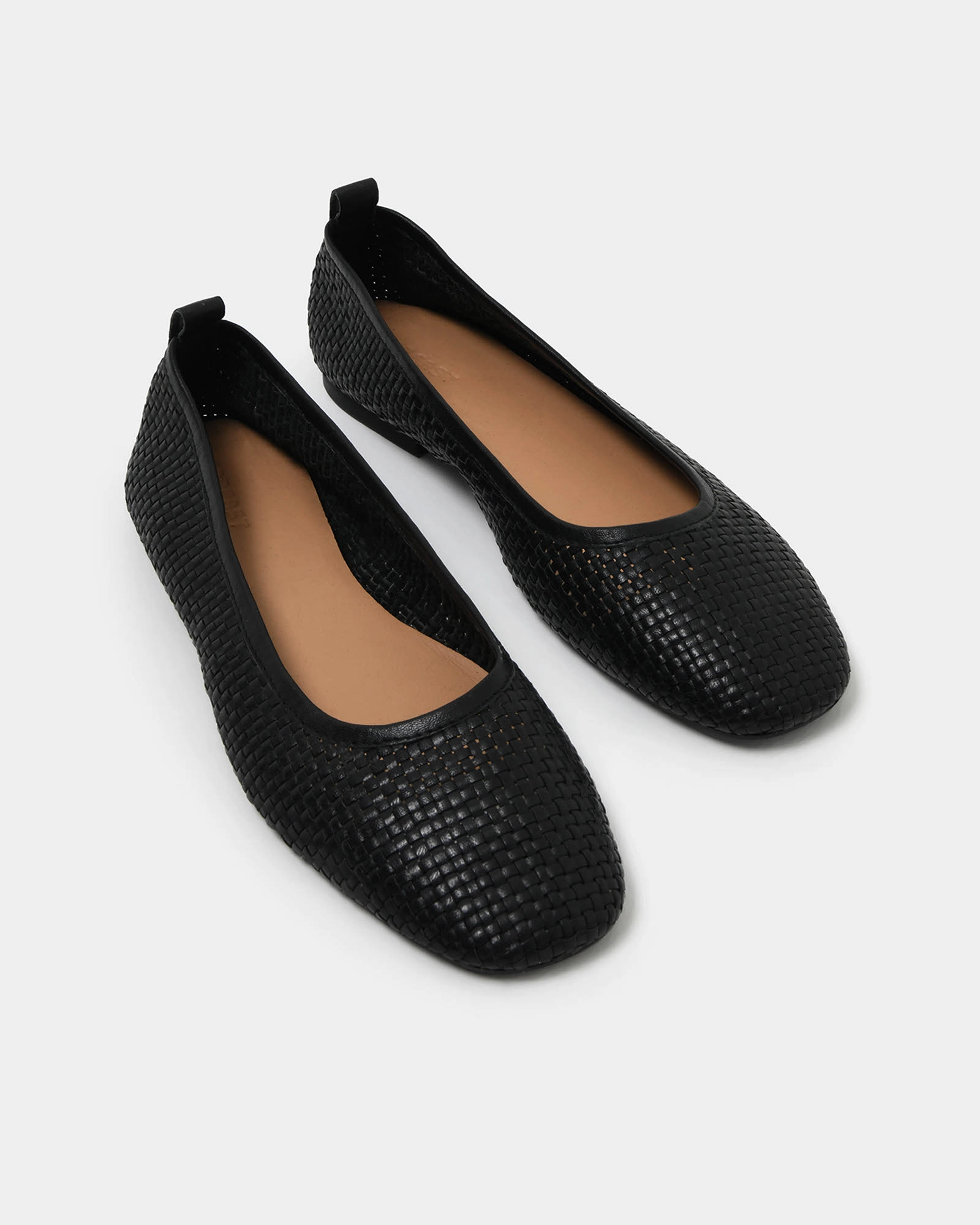 Halina Leather Weave Flat