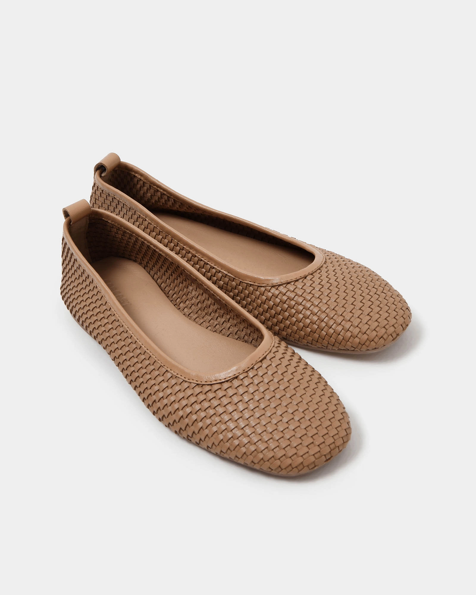 Halina Leather Weave Flat